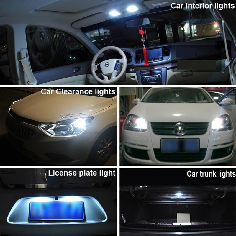 Bộ 2 Đèn Led 5w5 Led T10 W5W 12v 6000k Cho Xe Hơi