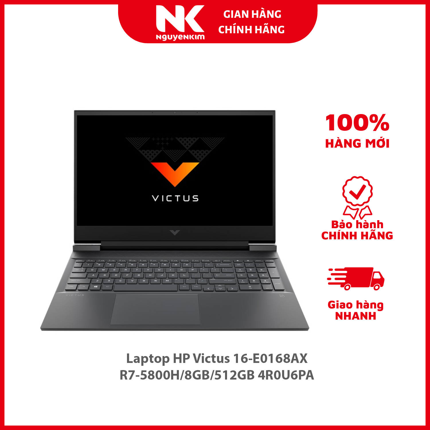 Laptop HP Victus 16-E0168AX R7-5800H/8GB/512GB 4R0U6PA - Hàng chính hãng