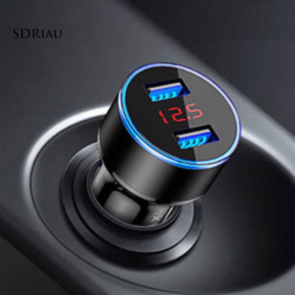 Tẩu sạc có cổng USB kép 3.1A tích hợp đèn LED gắn xe hơi