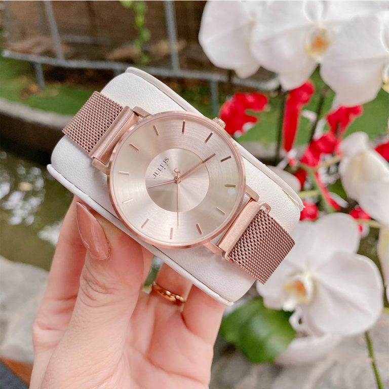 Đồng Hồ Nữ JS-025A Kính Sapphire Julius Star Dây Nam Châm Hàn Quốc