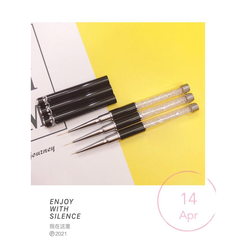 Cọ nét cao cấp vẽ nail chuyên dụng 3 size 1 cây