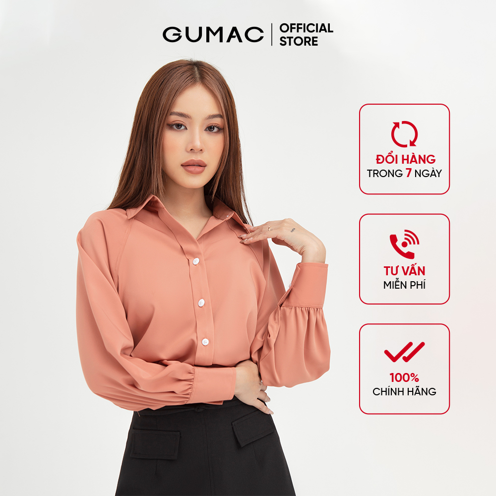 Áo sơ mi nữ tay raglan GUMAC đồ công sở thanh lịch AB413