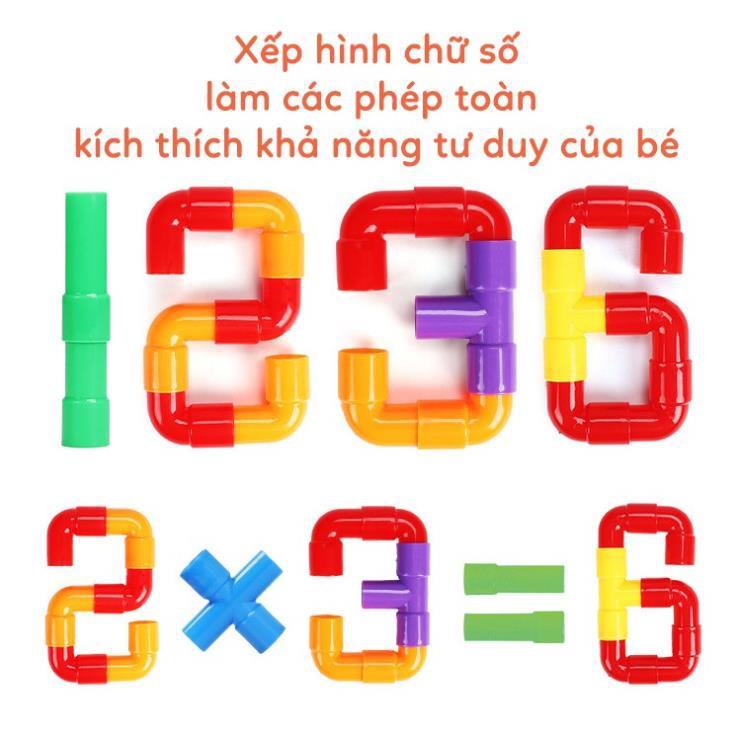 Đồ chơi xếp hình, lắp ráp ống nước 48 chi tiết, kích thích tư duy, tăng khả năng sáng tạo, chất liệu nhựa ABS an toàn.