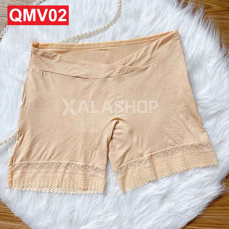 Quần mặc váy cotton cạp chéo chân ren QMV01