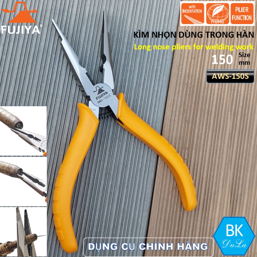 Kìm mỏ nhọn mũi thẳng dùng trong hàn xì 150mm FUJIYA AWS-150S