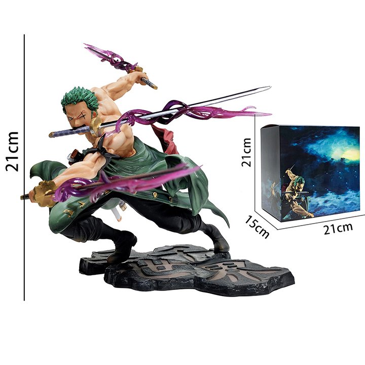 Mô Hình One Piece Zoro Tam Kiếm. Đồ Chơi Mô Hình Nhân Vật Zoro Bản Cao Cấp. Có 2 Đầu