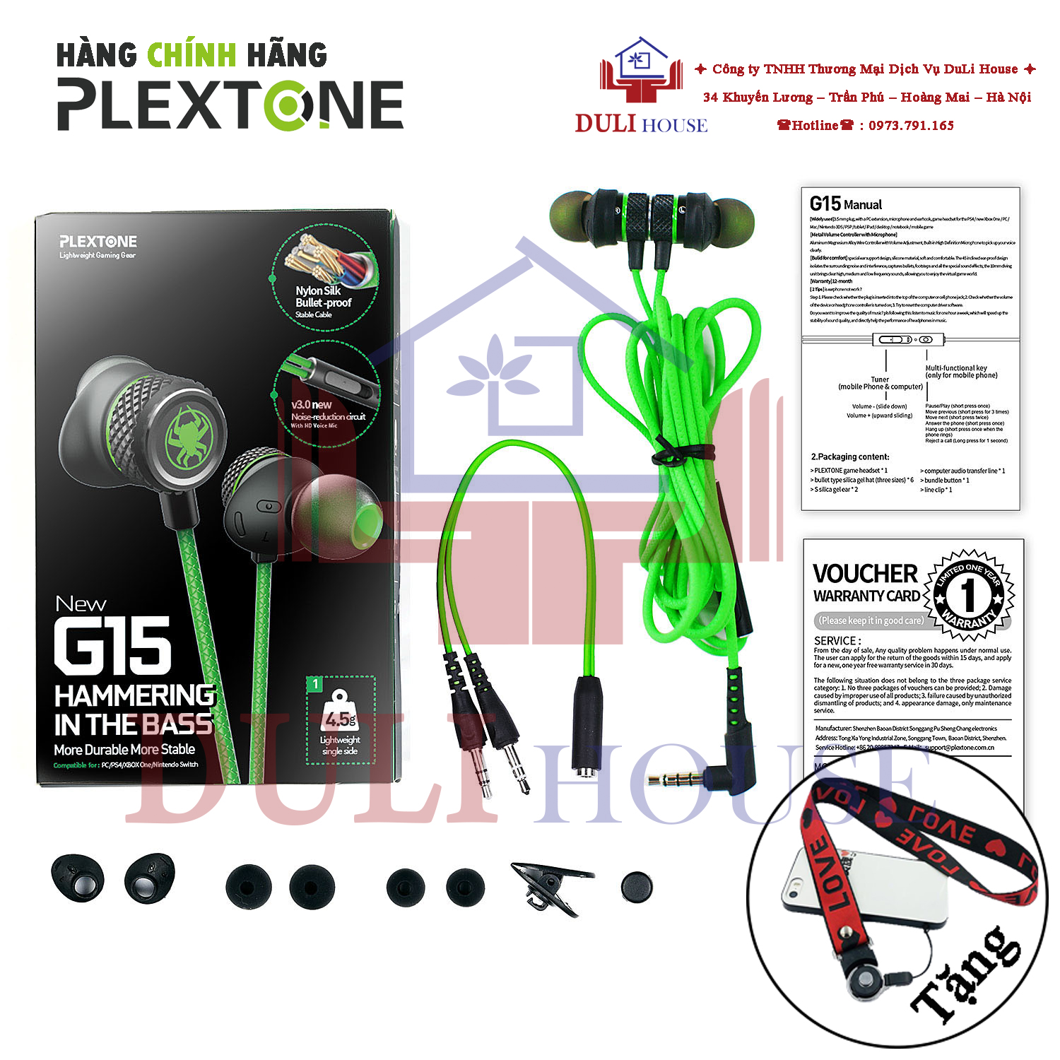 Tai nghe gaming cho điện thoại Plextone G15 Mark, phiên bản 2021 - Hàng Chính Hãng