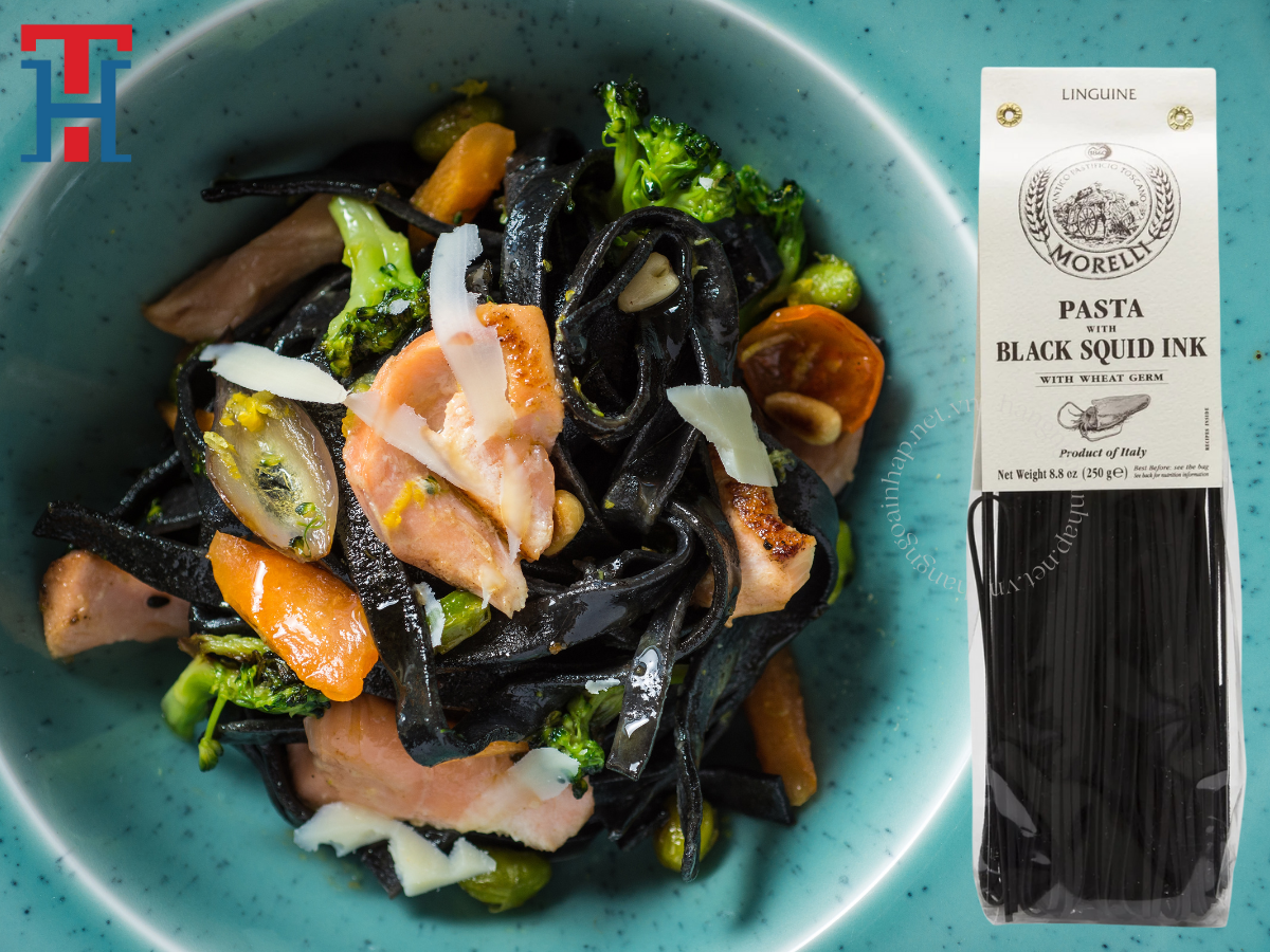 Mì Ý Đen Sợi Dẹt Linguine Morelli 250Gr