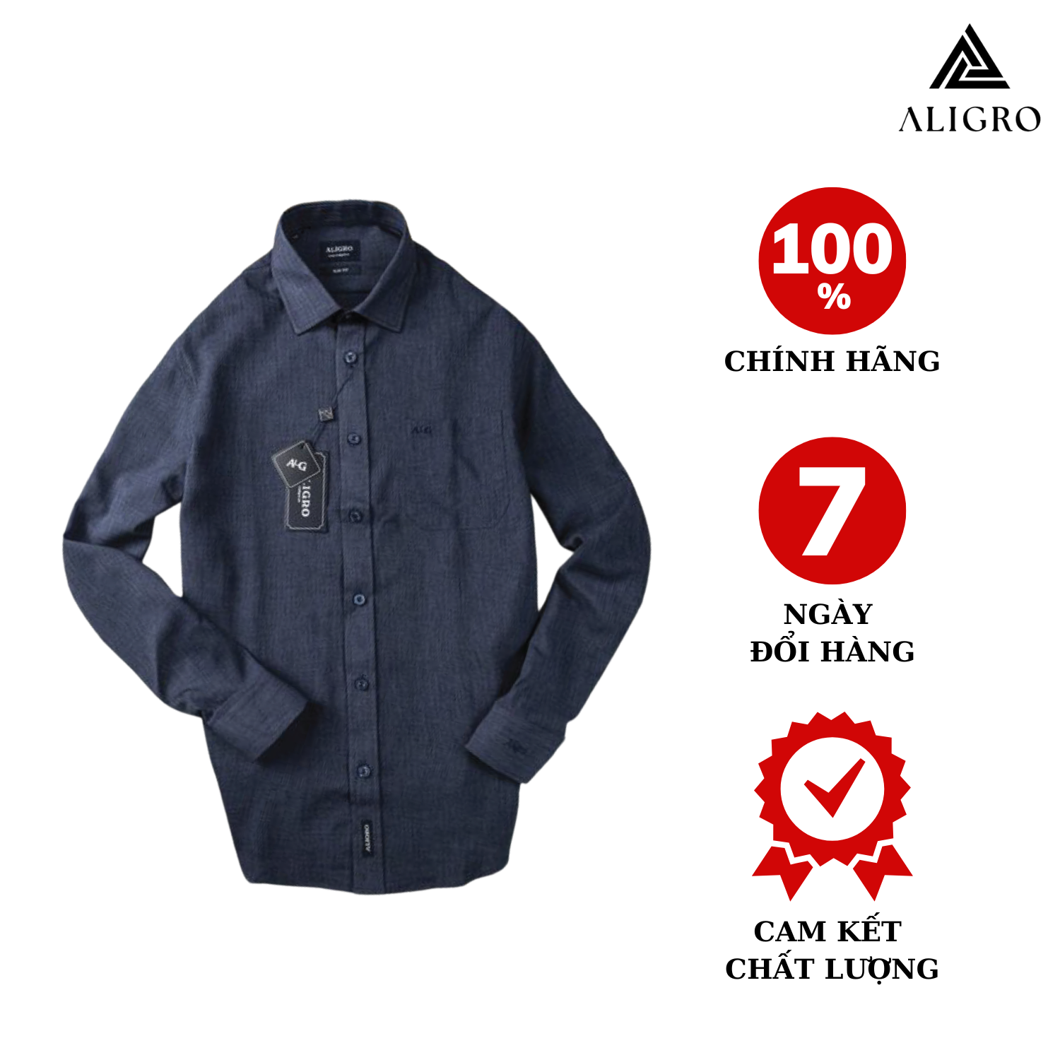 Hình ảnh Áo sơ mi nam dài tay ALIGRO chất liệu pirma cotton mềm mịn, kiểu dáng đơn giản, tinh tế ALGS158