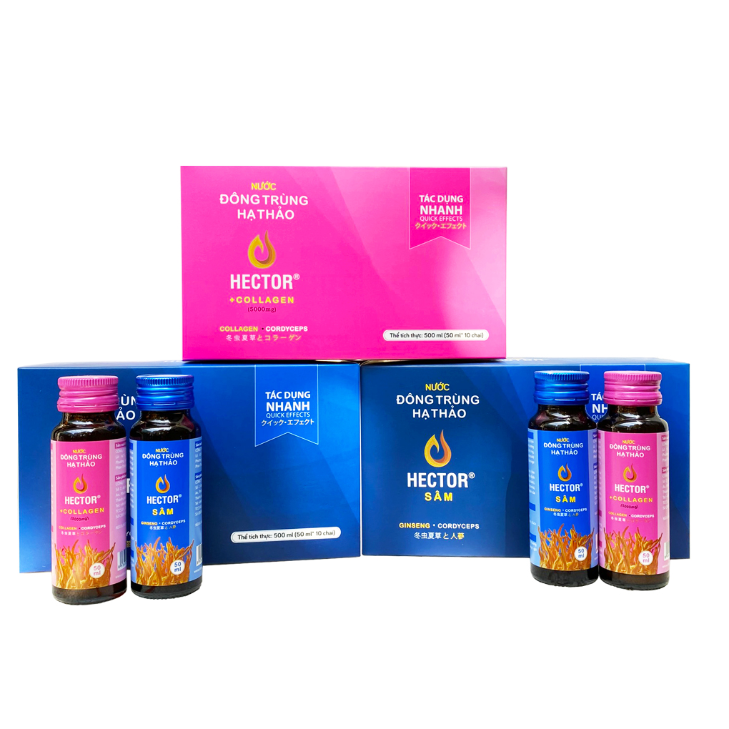 Combo 2 hộp 20 chai Hector Sâm & 1 hộp 10 chai Hector Collagen