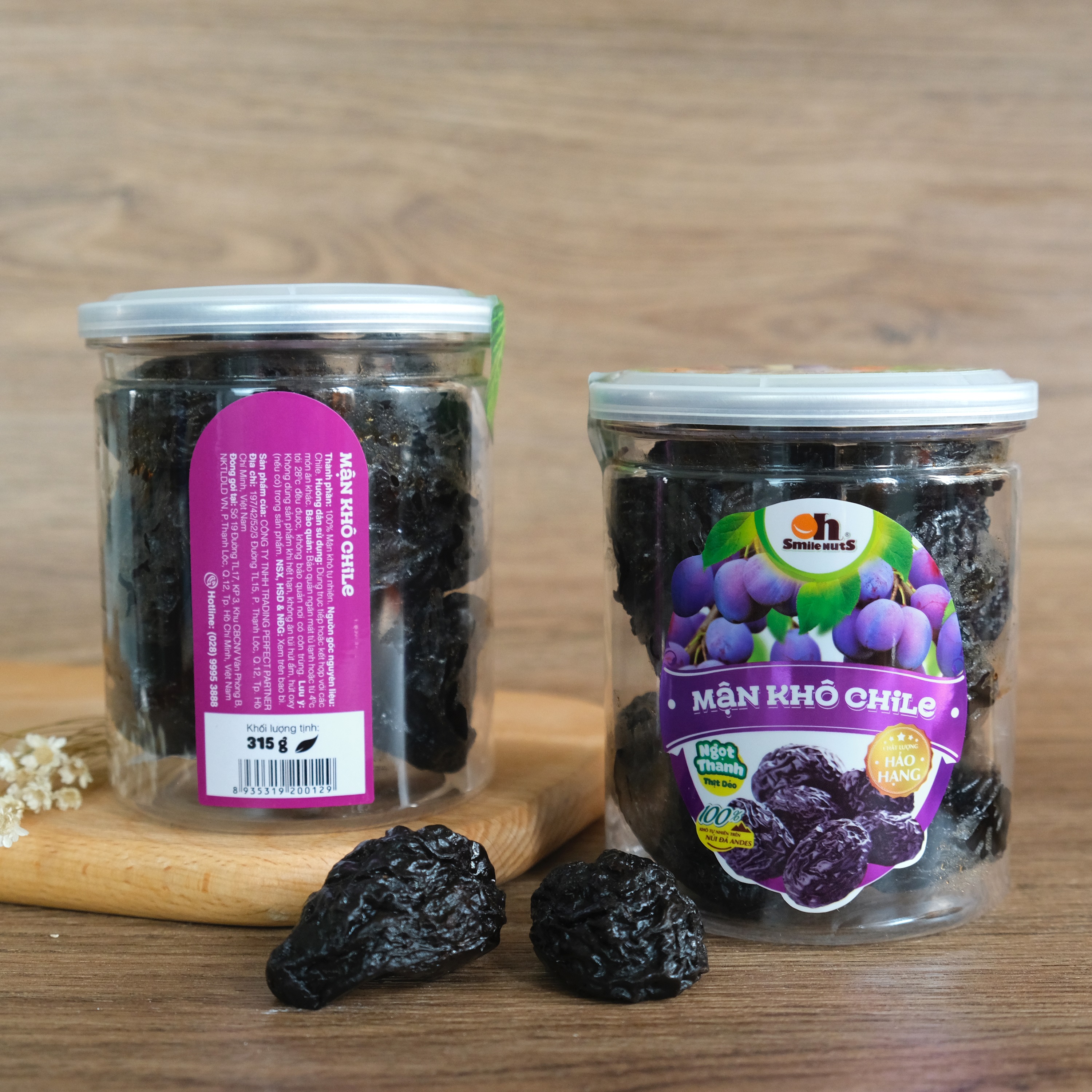 Mận Khô Smile Nuts hộp 315g | Nhập khẩu từ Chile | Chilean Prunes 315g