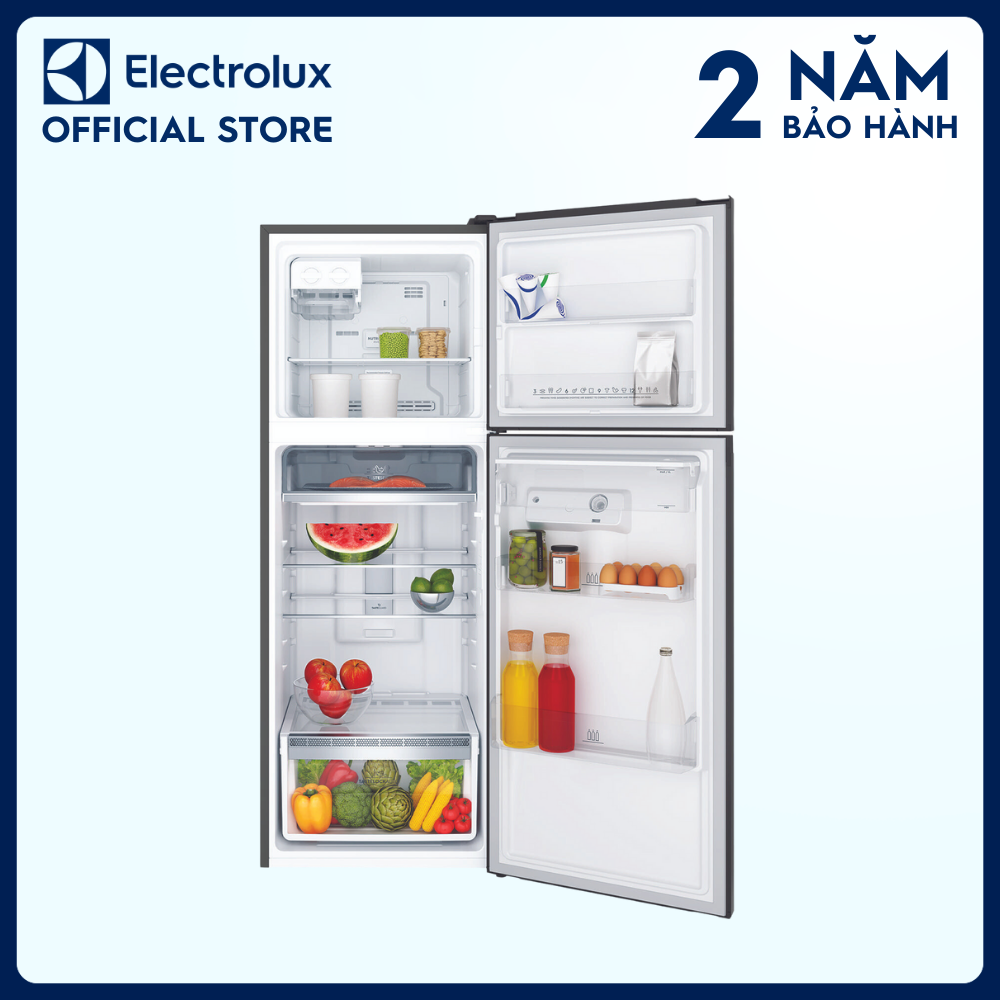 [Freeship] Tủ lạnh Electrolux Inverter ngăn đá trên có ngăn đông mềm 312 lít - ETB3440K-H - Lấy nước từ bên ngoài, khử mùi diệt khuẩn, khay kim loại cao cấp [Hàng chính hãng]
