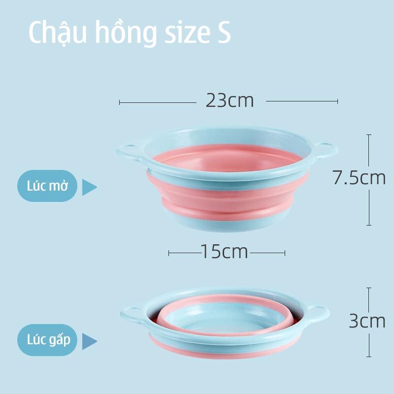 Chậu ngâm chân gấp gọn silicon massage chân thư giãn size to thau gấp gọn thông minh tiện ích gia đình