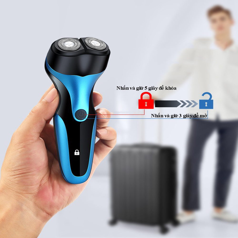 Máy cạo râu Feihong lưỡi kép pin sạc công suất 2W chống nước IPX7, màn hình hiển thị mức pin, êm ái không làm tổn hại da