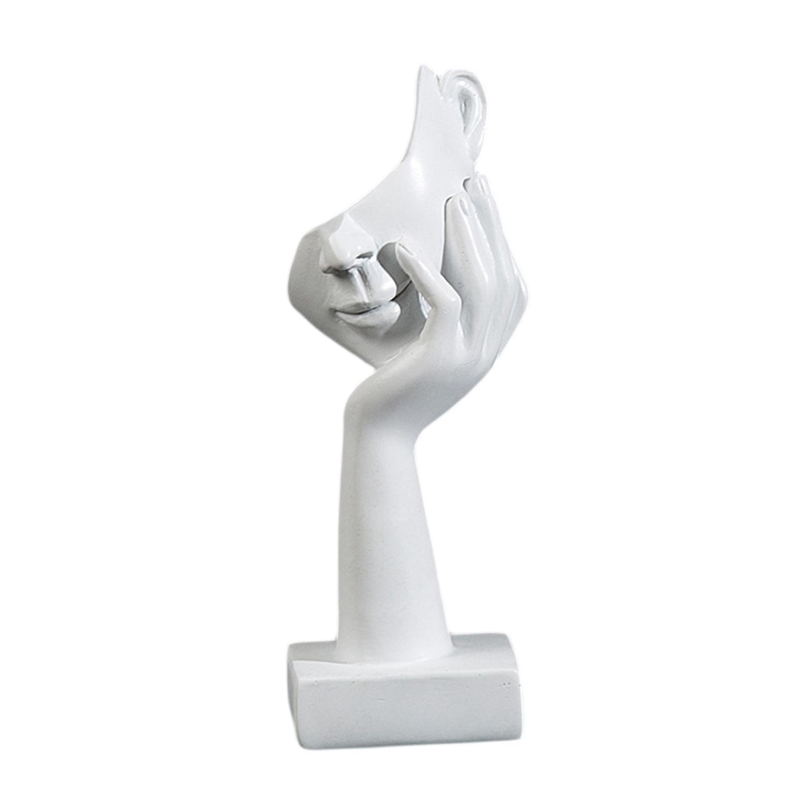 Nordic Thinker Statue Half Face Sculpture Abstract Art Figurine for