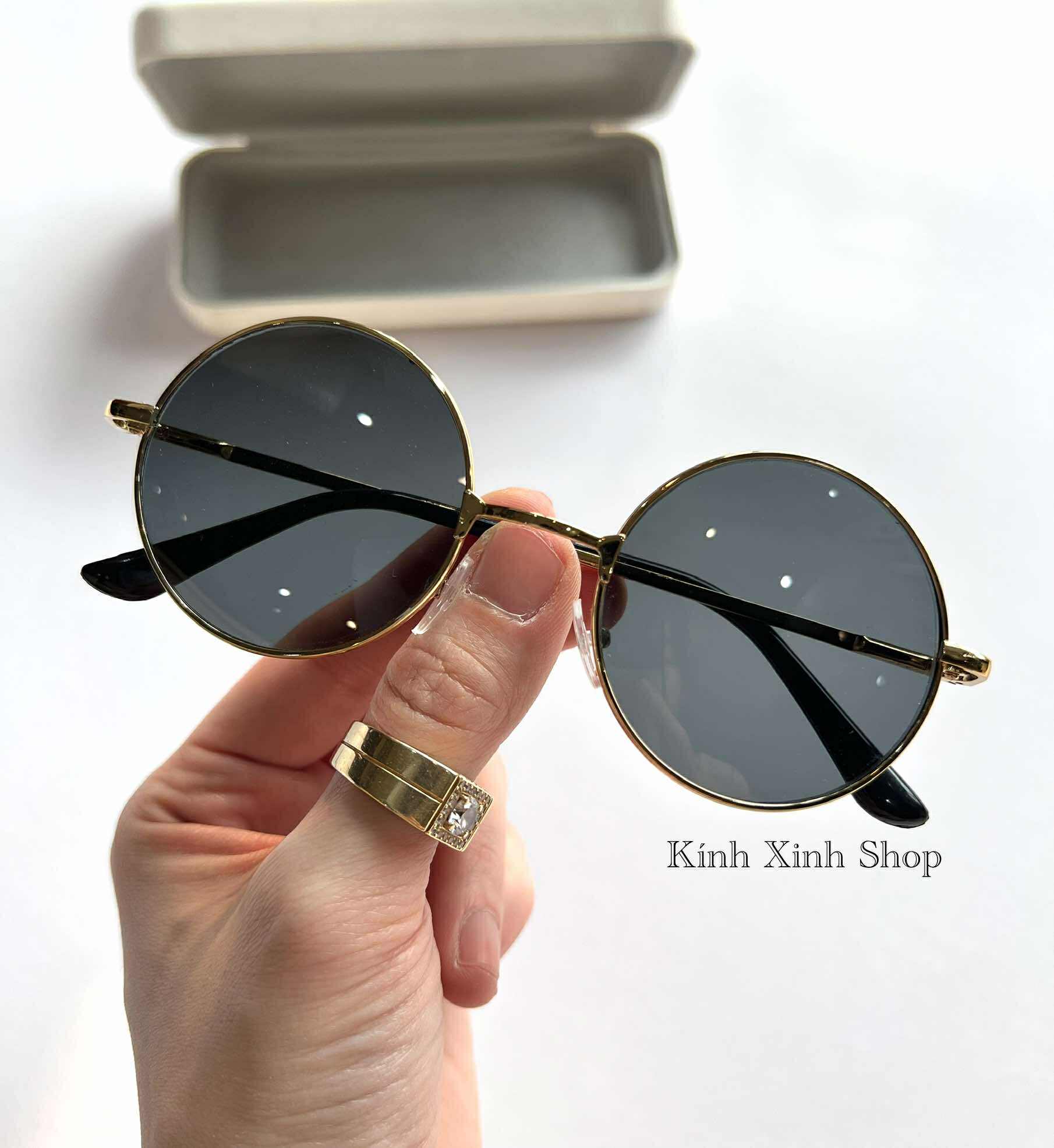 (Hàng cao cấp) Kính râm Mắt tròn xoe dáng thầy bói mắt thủy tinh