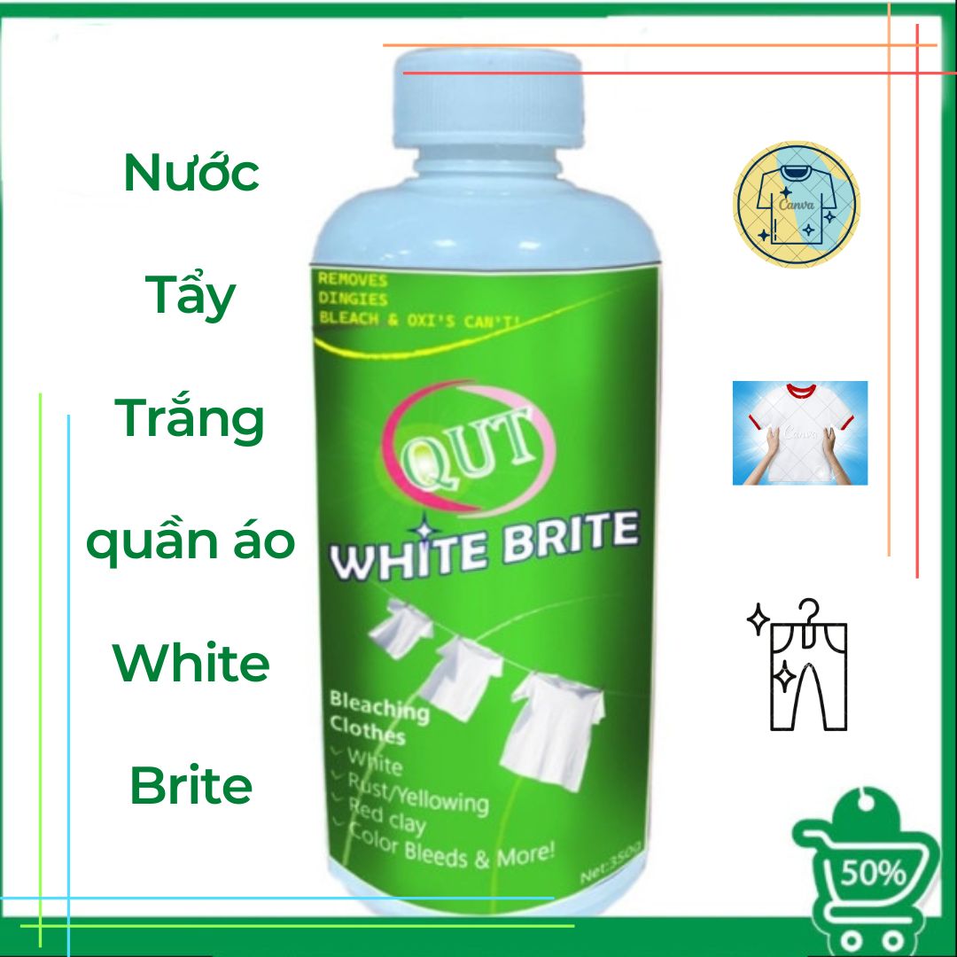 Nước Tẩy Trắng quần áo White Brite - Tẩy mốc quần áo -Không làm hỏng màu quần áo, tẩy mốc, tẩy ố vàng