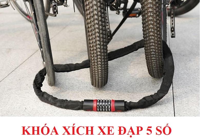 Khóa xích xe đạp bọc vải dù chống trộm