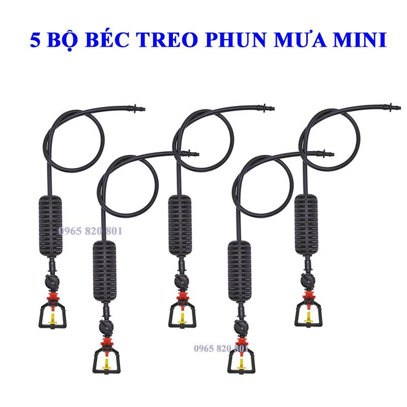 5 Bộ Béc Phun Sương Xòe Tưới Cây Bộ Đầy Đủ Cho Giàn Treo, Nhà Kính