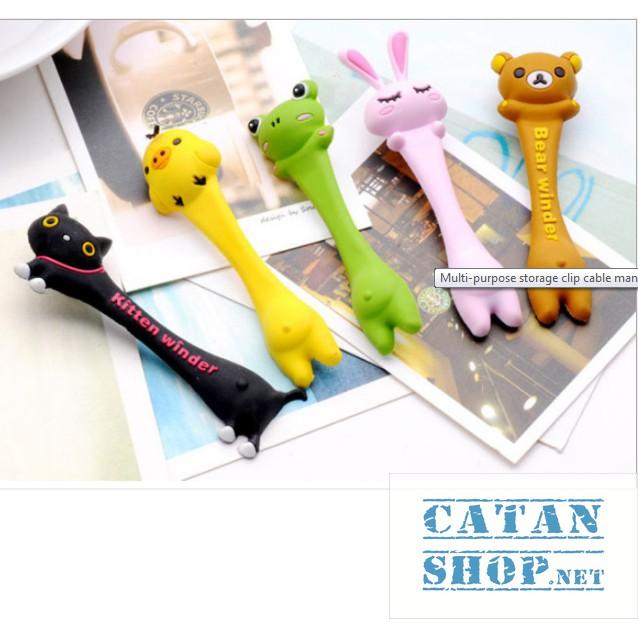 Bộ 2 Dây quấn thu gọn tai nghe,cáp sạc dễ thương, dây cột dây điện silicone siêu cute GD321-CotDDCute