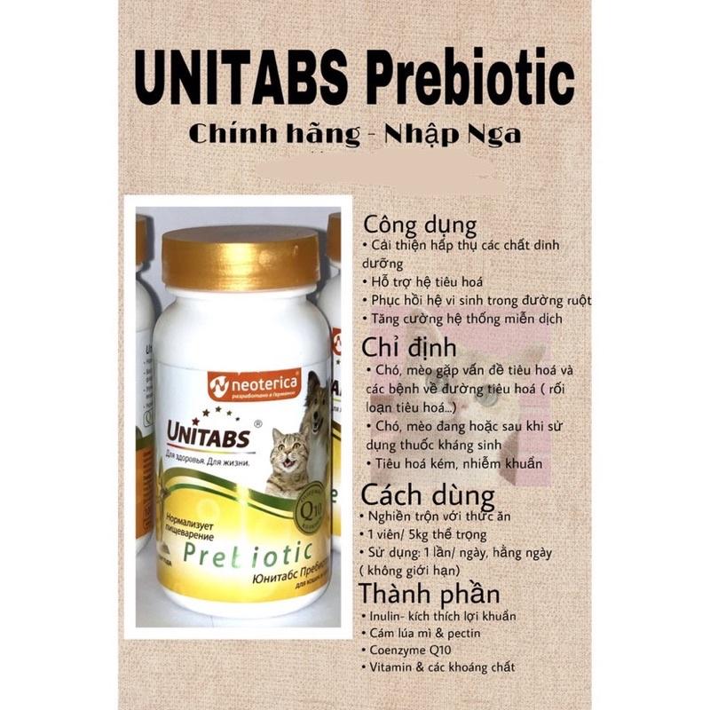 Men tiêu hoá Unitabs bổ sung prebiotic cho chó mèo nhập Nga