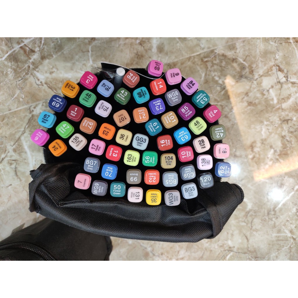 Tặng tranh tô màu TẾT Bút màu marker chuyên nghiệp Deli kèm túi vải   30406080 Màu  70806  MixASale