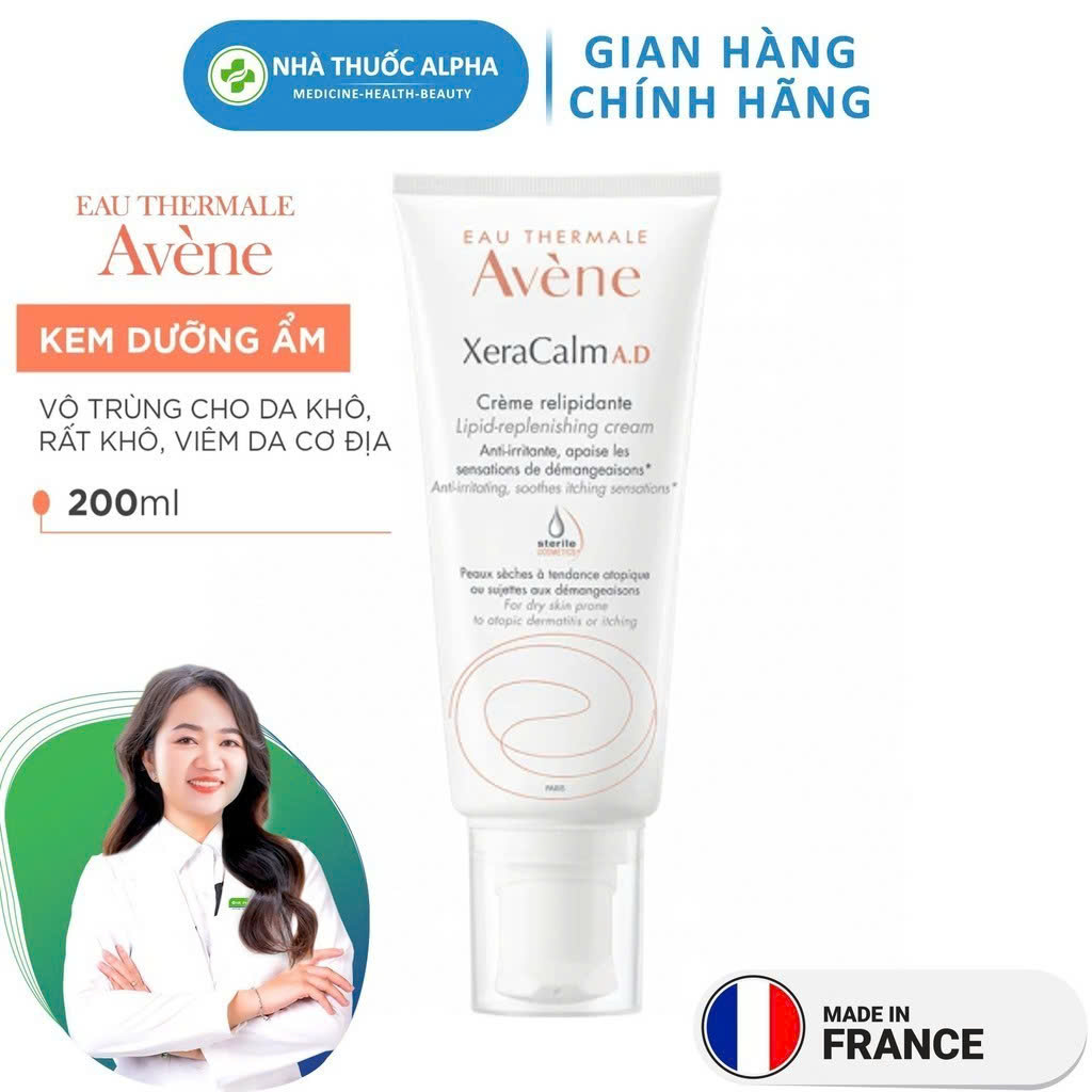 Kem Dưỡng Avène Giảm Khô Ngứa Cho Da Viêm Thể Tạng XERACALM A.D CREAM 200ml