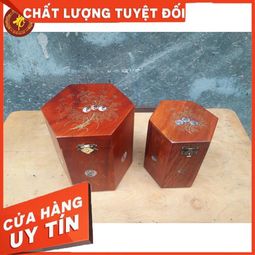 HỘP ĐỰNG CHÈ BẰNG GỖ HƯƠNG LOẠI TO - SƠN KHÔNG MÙI KHÔNG ĐỘC