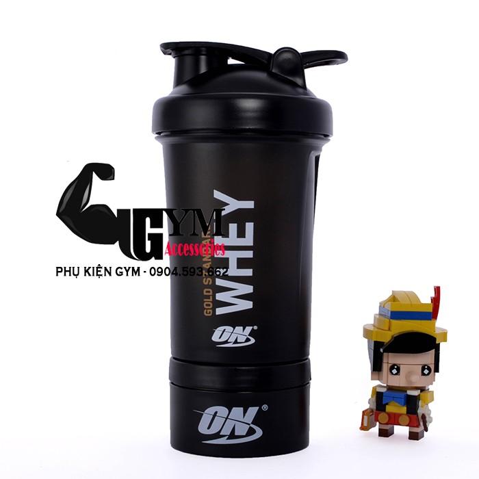 Bình nước thể thao bình tập gym Shake bottle ON 2 ngăn