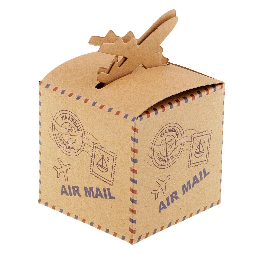 50Pcs European Vintage Airplane Candy Box Wedding Candy Packaging Boxes Gift