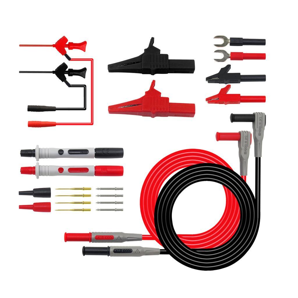 Multimeter Probe Test Hook Lead Probe Kit With Alligator Clip 4mm Banana Plug