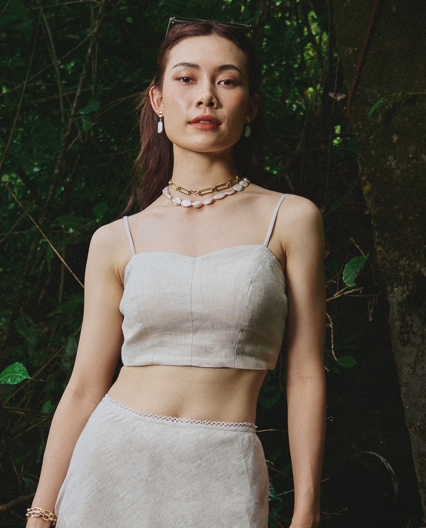 Áo Croptop Linen Lanh TOP208 thời trang thiết kế Hity