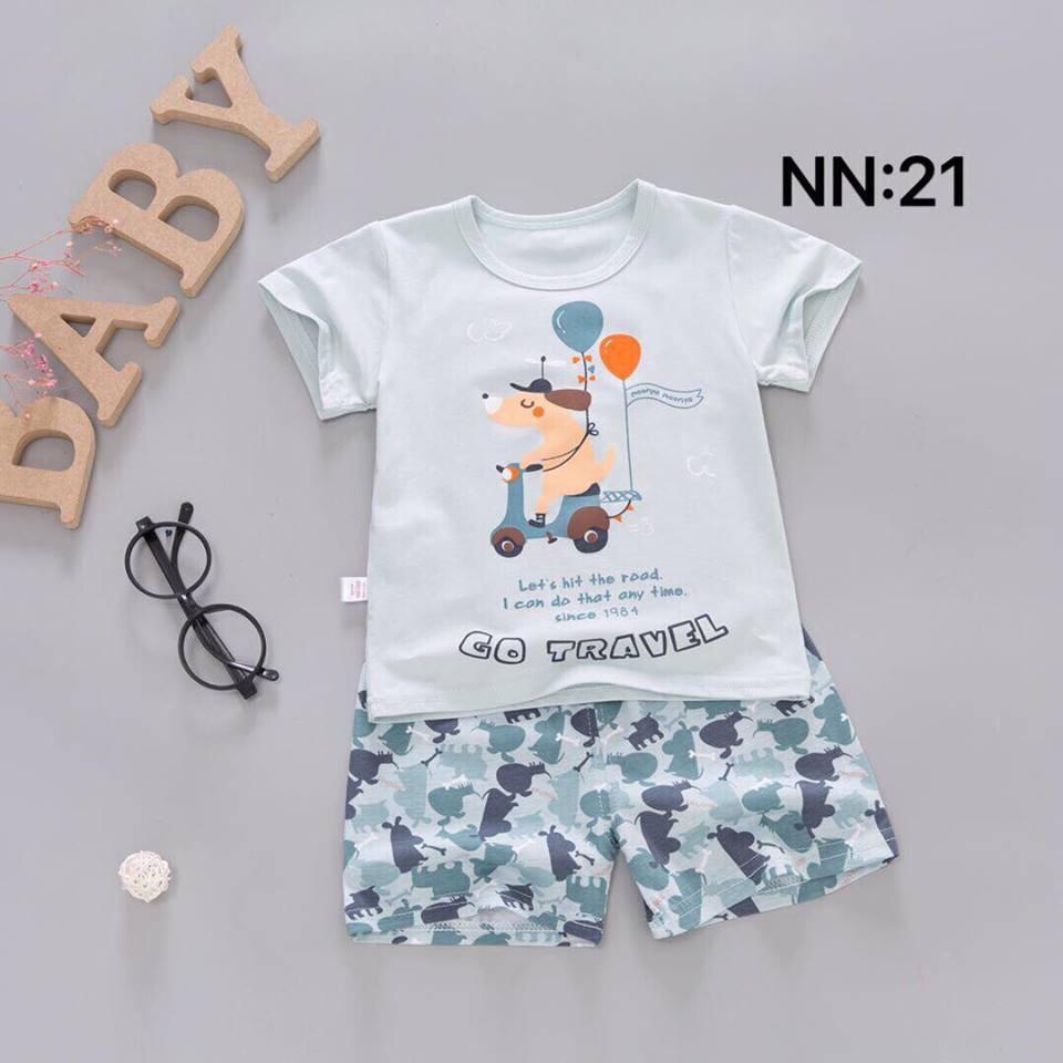 Bộ cotton thun bé trai bé gái xuất Hàn size 90-140, mua hàng inb mình mẫu và size nha