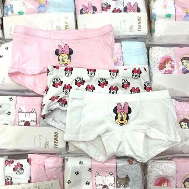 Set 3 quần chíp đùi TEENGO bé gái hàng xuất (Minie Mouse)