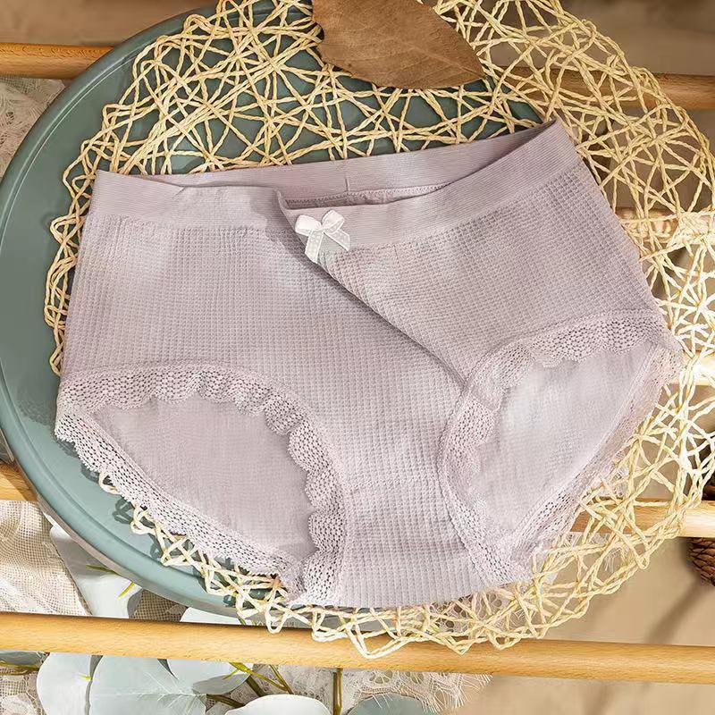 Set 10 quần lót nữ cotton viền ren kháng khuẩn nhiều màu QLN38