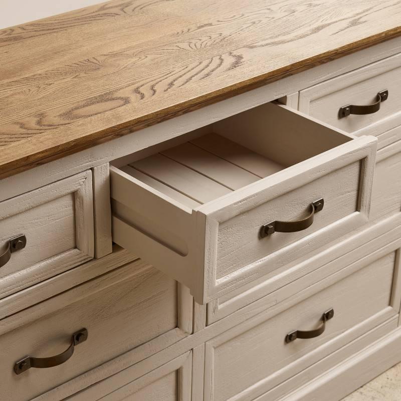 Tủ Ngăn Kéo 3+4 Seychelles Gỗ Sồi Ibie BSK34SEYO - Trắng