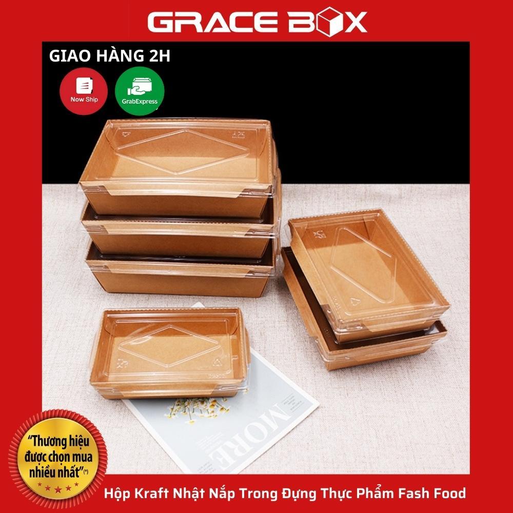 Lốc 10 Hộp Kraft Nhật Nắp Trong Đựng Thực Phẩm Fash Food