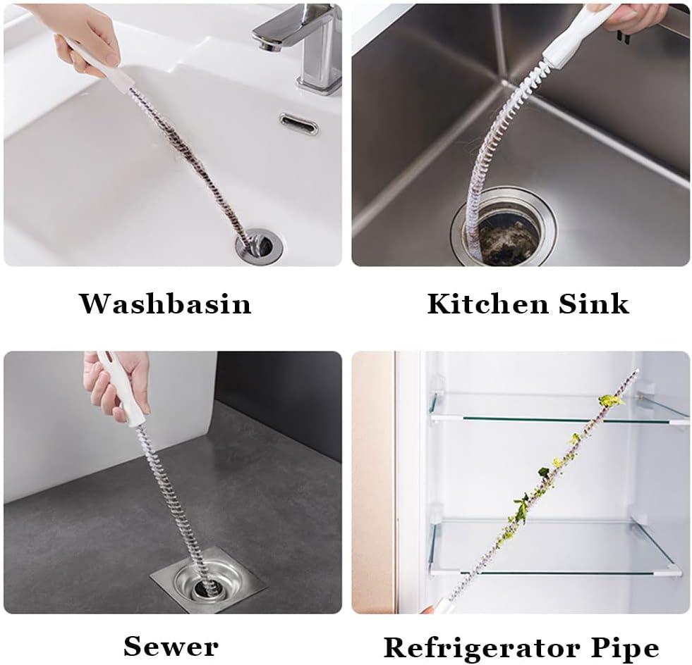 2 -Bàn chải làm sạch ống thoát nước, bàn chải làm sạch ống linh hoạt, dụng cụ mở khóa phòng tắm cho nhà bếp phòng tắm