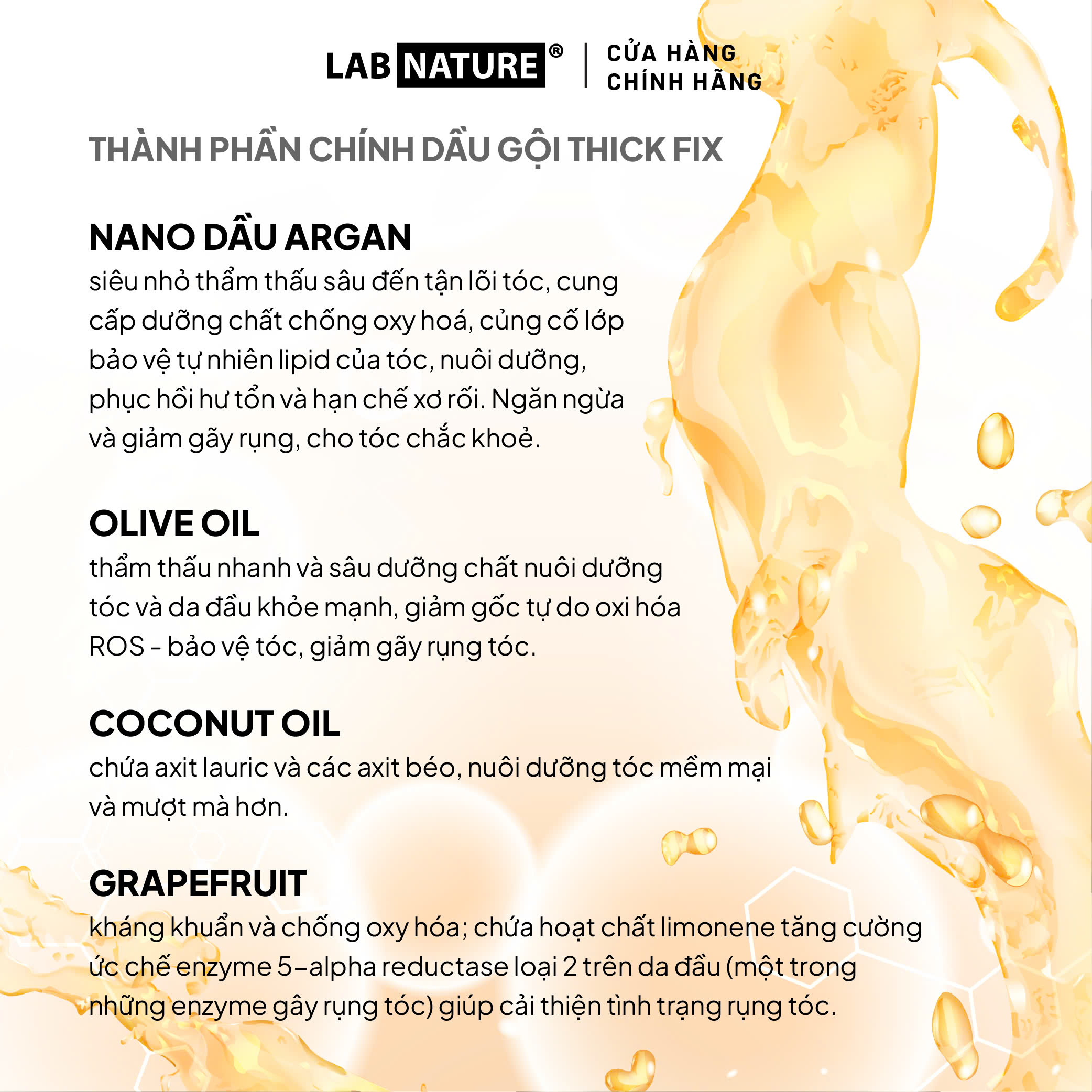 Combo Dầu gội và Dầu xả Ngăn rụng tóc Lab Nature Thick Fix - Công Nghệ Hàn Gắn Cấu Trúc Tóc - 480g