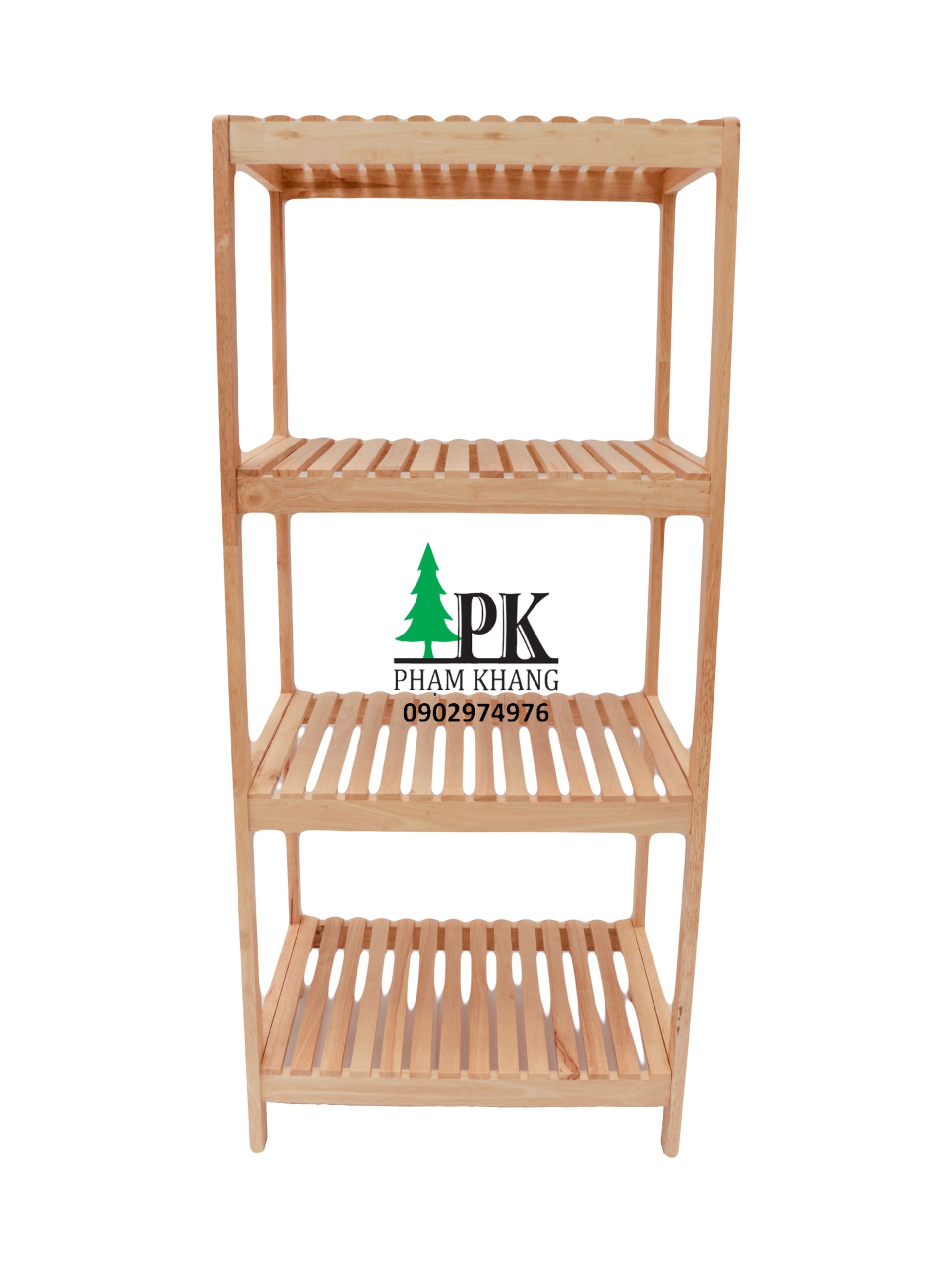 Kệ lò vi sóng Hàn Quốc Start Decor 4 tầng - Gỗ cao su tự nhiên màu Gỗ Tự Nhiên/ Vàng Cherry - Kích thước rộng 50 cm