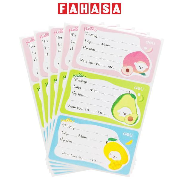 Nhãn Vở Học Sinh 3 Ô - Deli CA902 (15 Nhãn)