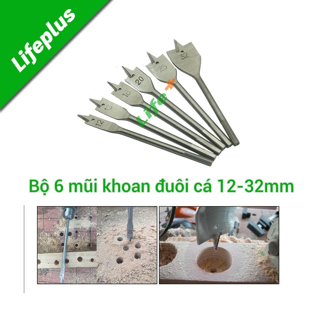 Bộ 6 mũi khoan đuôi cá 12-32mm