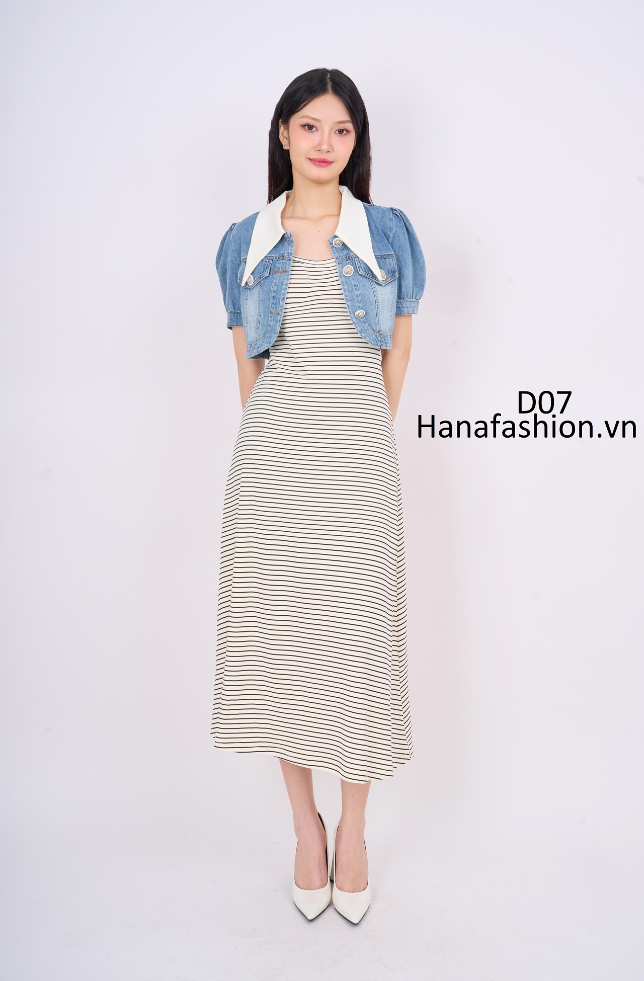 Đầm cotton áo Jean điệu đà -D07