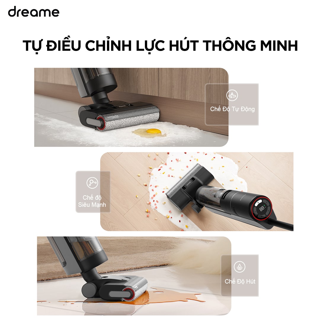 Máy Lau Sàn Hút Bụi Thông Minh Không Dây Cầm Tay Dreame H12 Pro - Pin 6*4000 mAh - Bản quốc tế - Hàng chính hãng