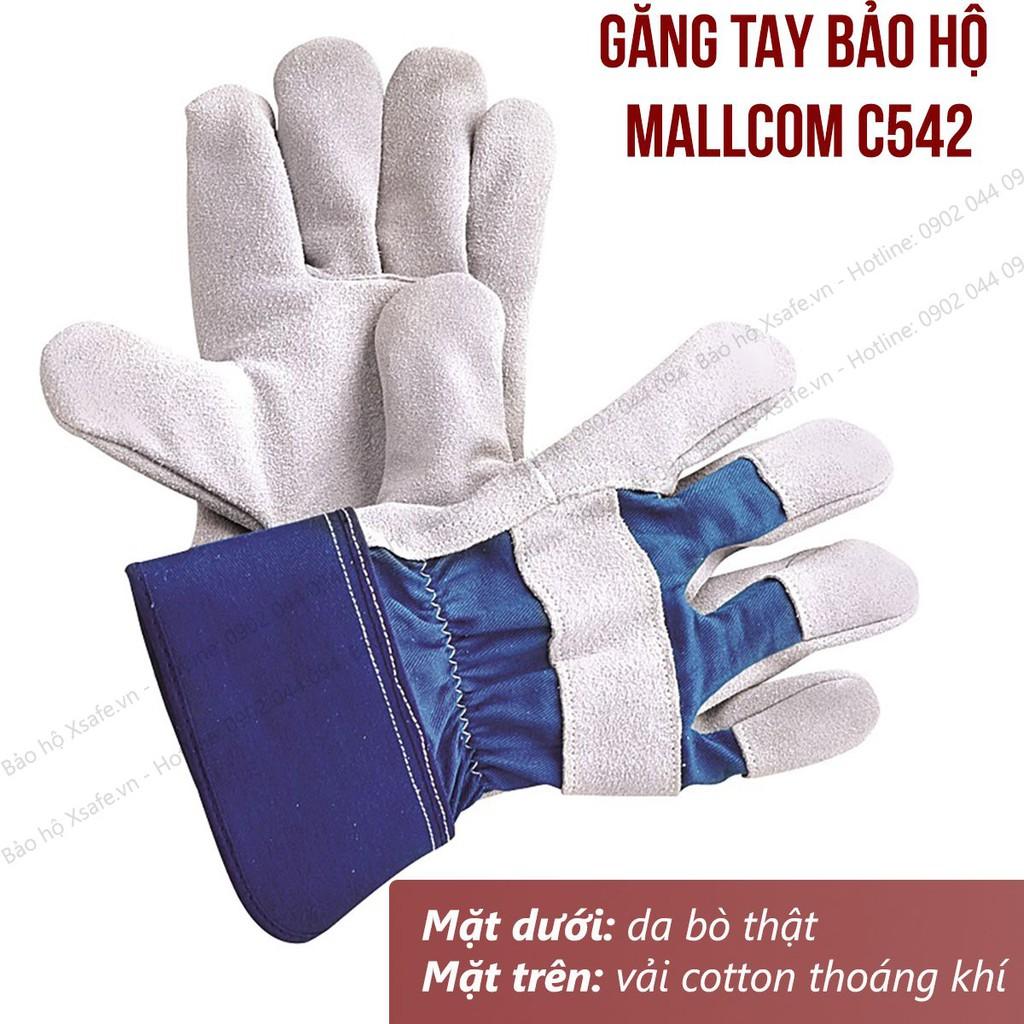 Găng tay bảo hộ vải da Mallcom C542 găng tay đa năng, bao tay hàn cắt, cơ khí, xây dựng, nông nghiệp, luyện kim