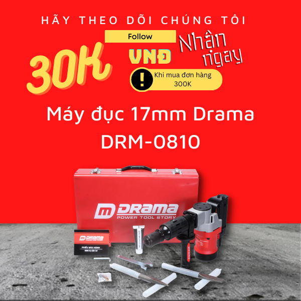 Máy đục bê tông Drama DRM-0810 mũi đục 17mm