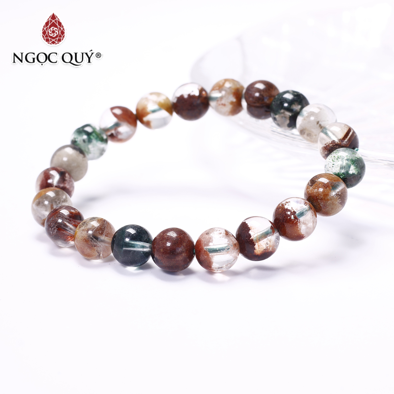 Hình ảnh Vòng tay đá thạch anh ưu linh đa sắc - Ngọc Quý Gemstones