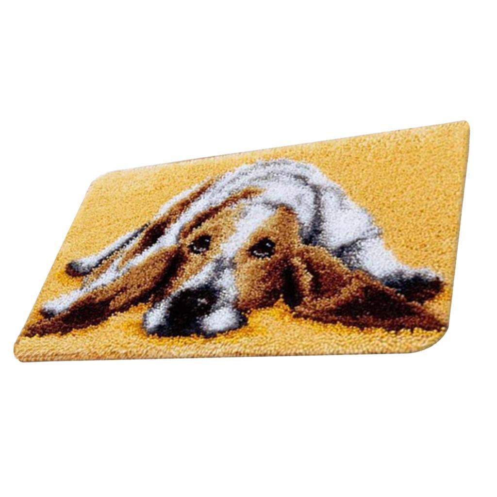 Lovely Dog Latch Hook Kit with Basic Tools Cushion Carpet Making Kit