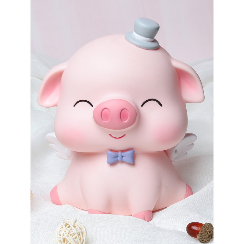 Ống tiết kiệm heo thiên thần ống heo trang trí quà tặng nhựa PVC cao cấp _Art house_Hàng chính hãng