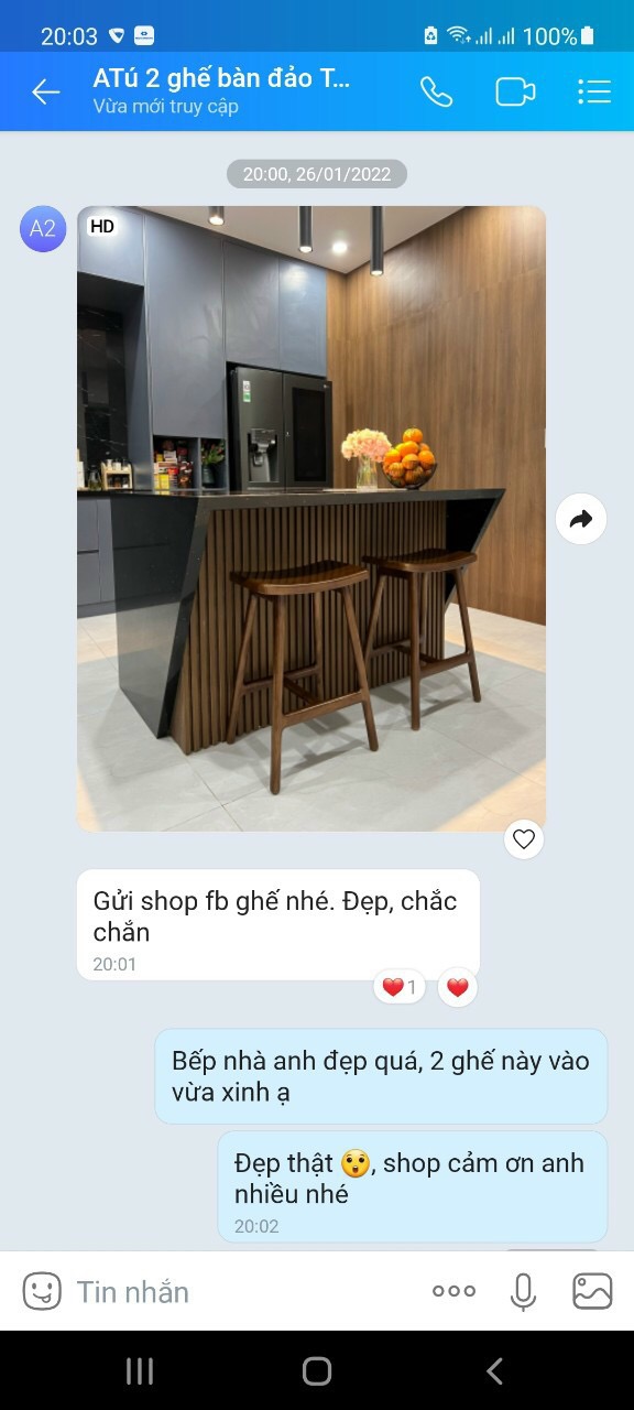 Ghế bar Đảo Võng màu óc chó cao65